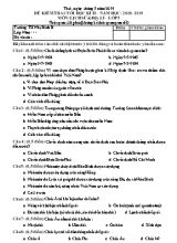 Bài kiểm tra Cuối học kỳ II môn Lịch sử và Địa lí Lớp 5 - Năm học 2018-2019 (Có đáp án)